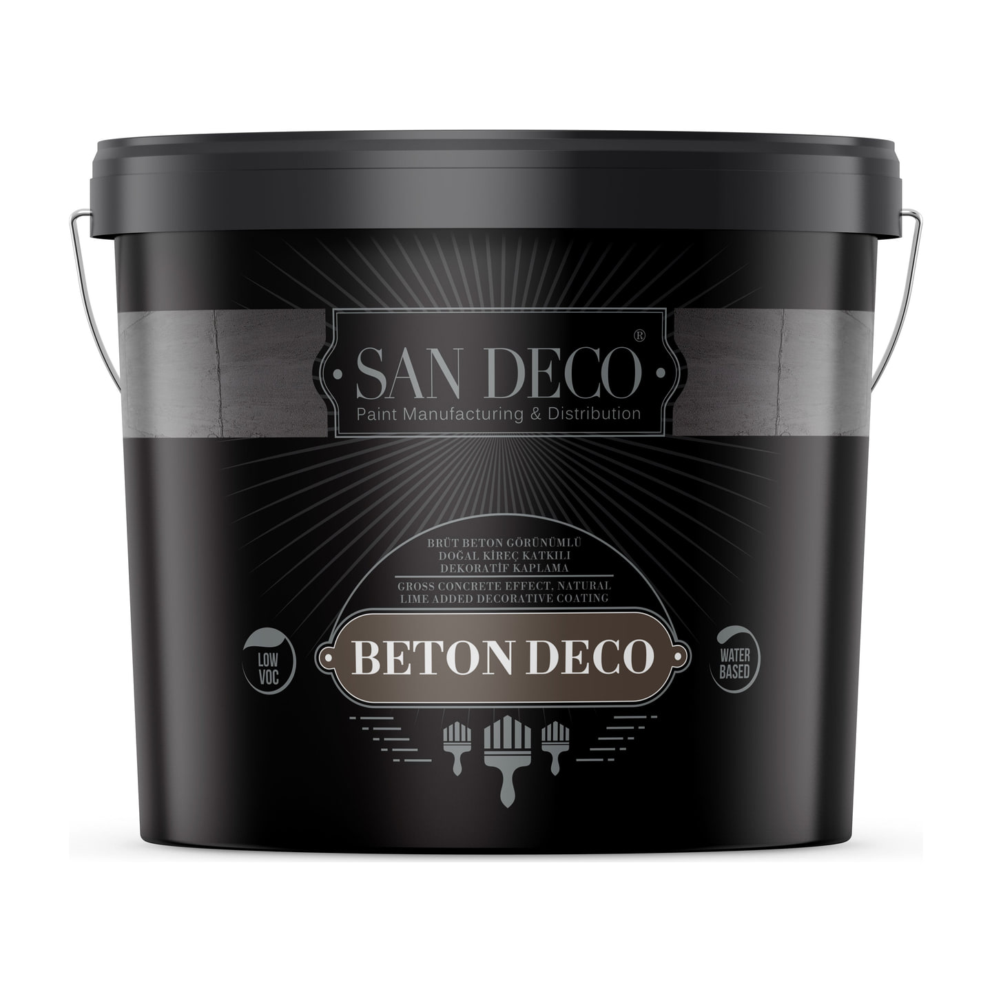 San Deco's own packshot of the Beton Deco concrete-effect coating tub.